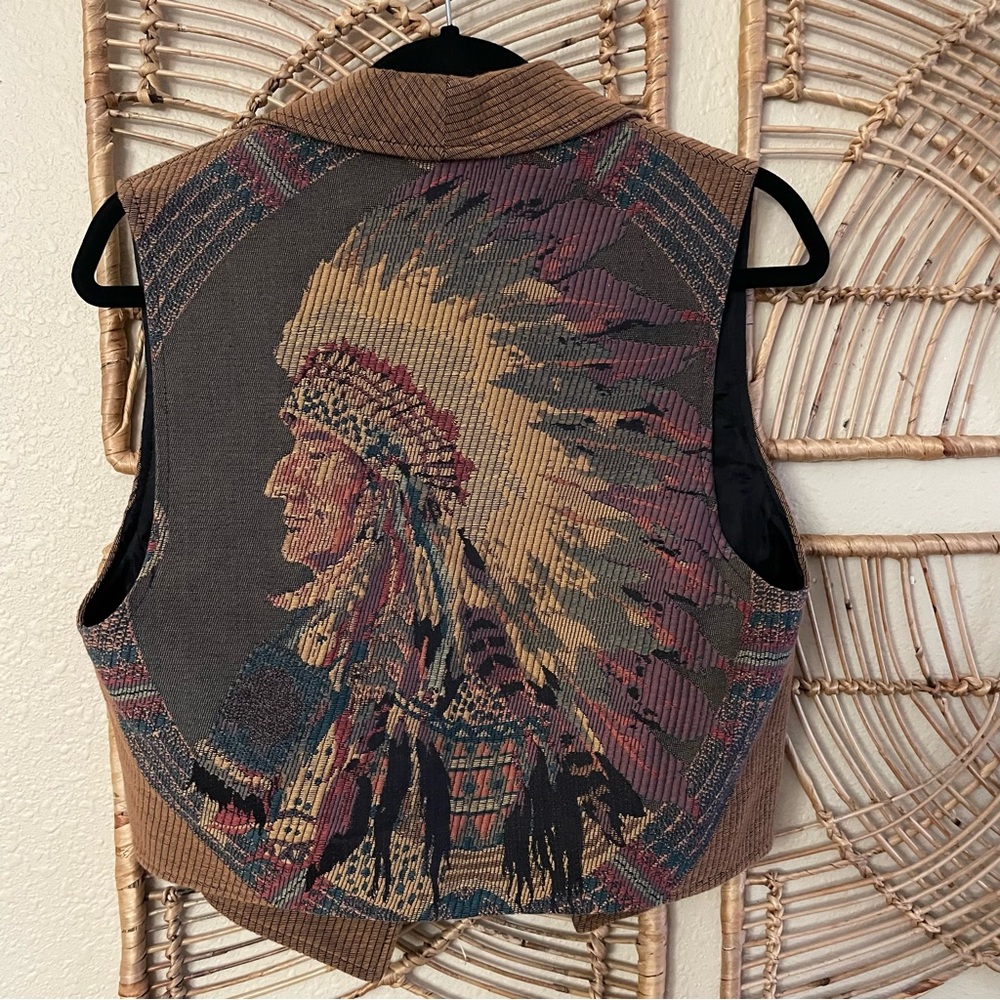 Vintage‎ Wraps Southwest Native American Chief Vest Cowgirl Western Sz M B30
